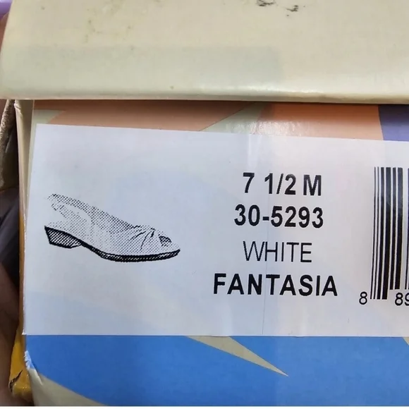 Easy Street Womens Fantasia Sandal Gathered Slip On Elastic Slingback White 7.5M - Picture 3 of 14